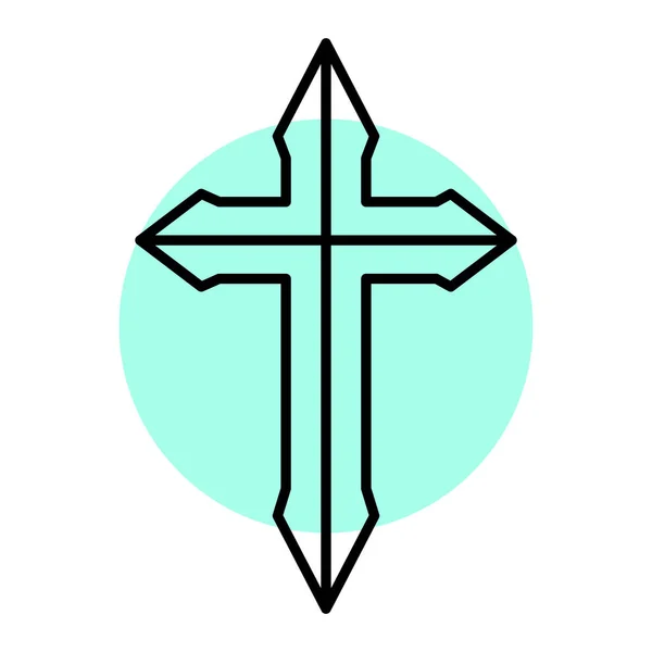 Croce Icona Vettoriale Illustrazione — Vettoriale Stock