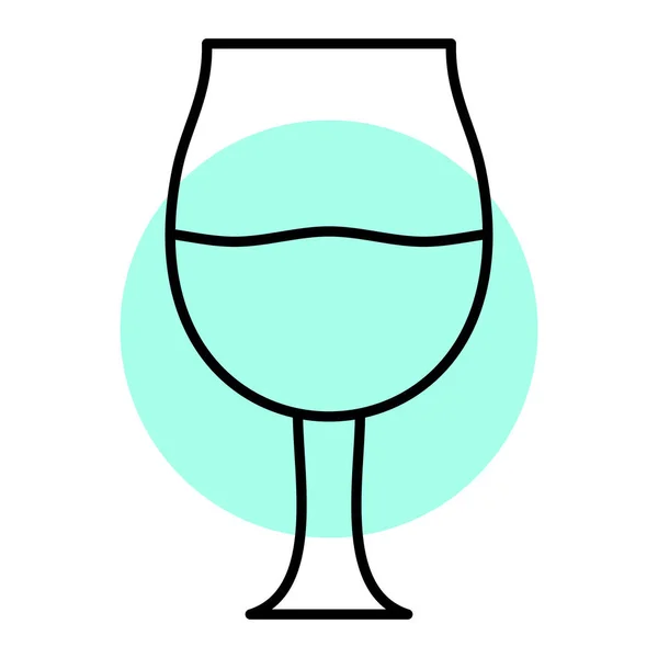 Bir Bardak Şarap Ikonu Vektör Illüstrasyonu — Stok Vektör