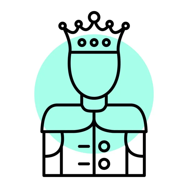 女王のアイコンの王 ウェブ用クラウン ベクトル アイコンの概略図 — ストックベクタ