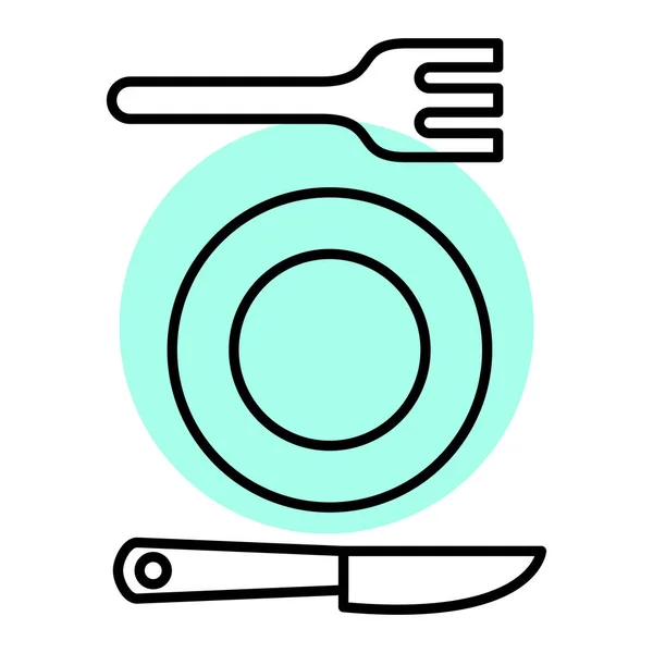 Иконный Вектор Блюд Знак Тонкой Линии Иллюстрация Изолированного Контура — стоковый вектор