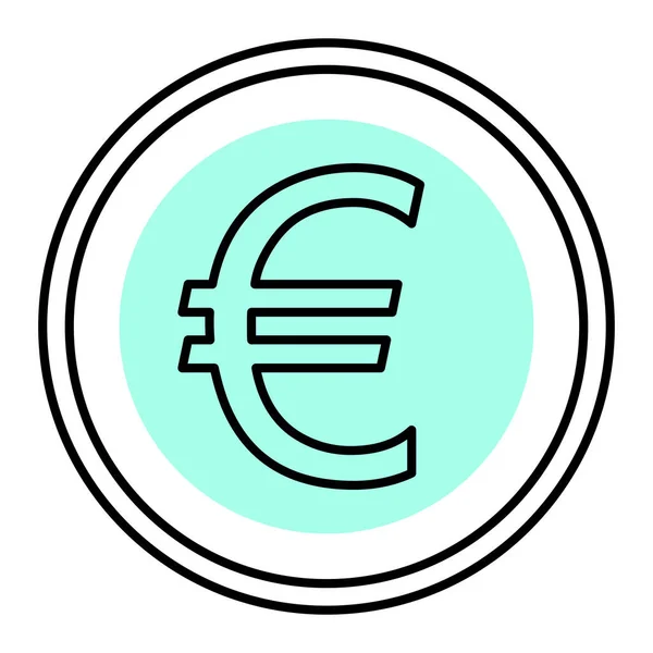 Icône Signe Euro Symbole Devise Bouton Noir Avec Texture Illustration — Image vectorielle