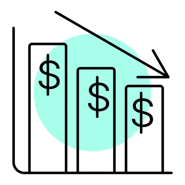 Financial Growth Graph Dollar Symbol Money Vector Illustration — Stock Vector