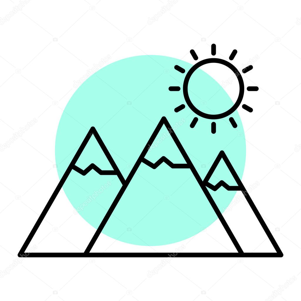 mountains icon in trendy style isolated background