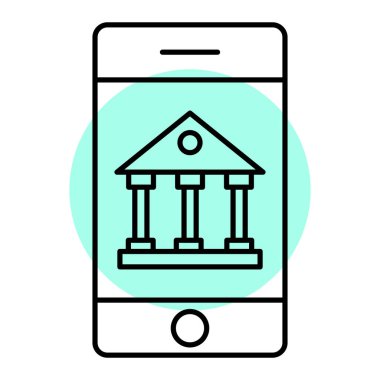 mobil bankacılık simgesi, vektör illüstrasyonu