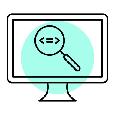 bilgisayar monitörü Büyüteç vektör çizim tasarım ile