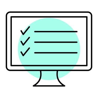 İşaretli bilgisayar monitörü, vektör çizimi