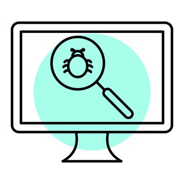 bilgisayar monitörü Büyüteç vektör çizim tasarım ile