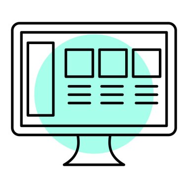 Bilgisayar monitörü simgesi. vektör illüstrasyonu