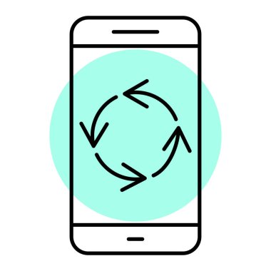 akıllı telefon ve ok vektör çizimi tasarımı