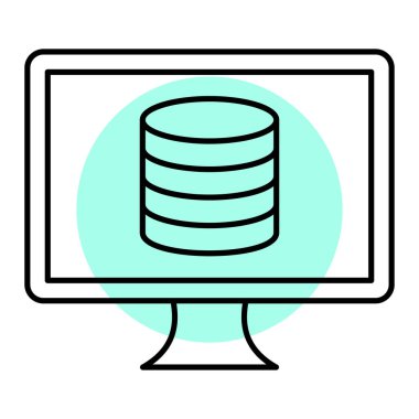 veritabanı. Web simgesi basit illüstrasyon