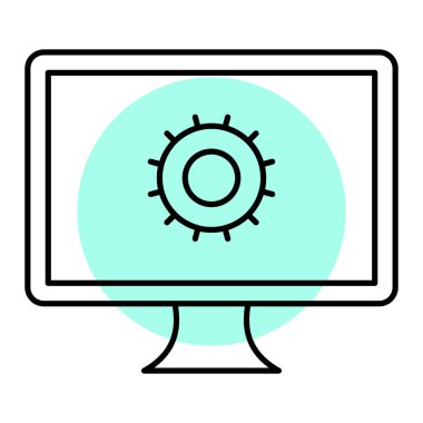 Bilgisayar monitörü simgesi. vektör illüstrasyonu