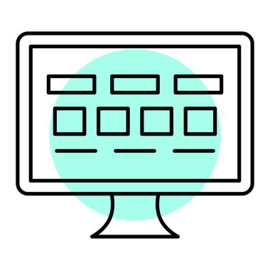 Bilgisayar monitörü simgesi. vektör illüstrasyonu