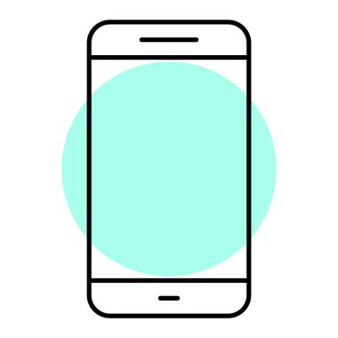 Akıllı telefon aygıtı simgesi. Web için cep telefonu vektör simgelerinin düz çizimi