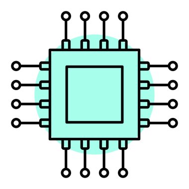 çip vektörü ince çizgi simgesi