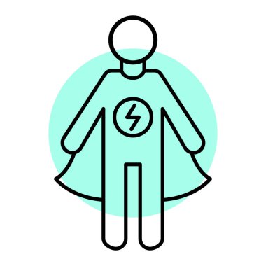 Süper kahramanın vektör silueti. Üniformalı kişi kavramını özetle