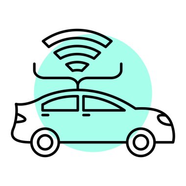 Kablosuz bağlantı ve akıllı telefon vektör çizimi tasarımı ile araba şarjı