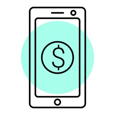 dolar ve para vektör illüstrasyon tasarımlı akıllı telefon