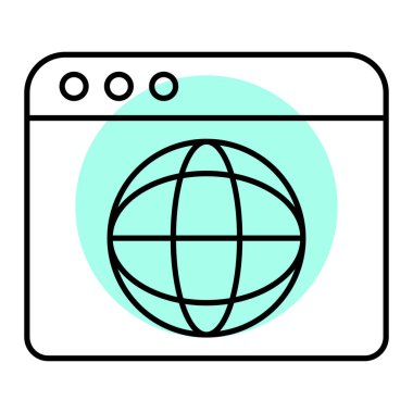 tarayıcı simgesi vektör illüstrasyonu