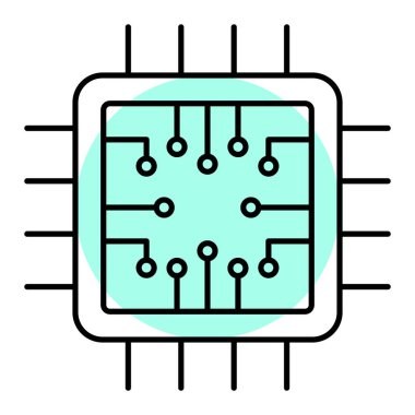 İşlemci. Web simgesi basit illüstrasyon