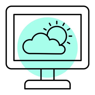 Bulut hesaplama teknolojisi ikon vektör çizimi tasarımı