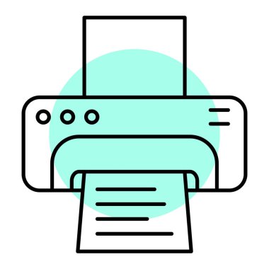 Yazıcı simgesi vektör illüstrasyonu