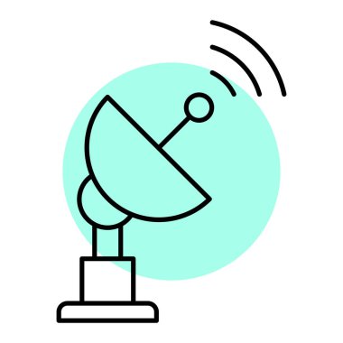 uydu anten simgesi. Web için radar vektör simgelerinin özet çizimi