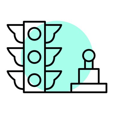 Moda tarzında izole edilmiş trafik ışığı simgesi