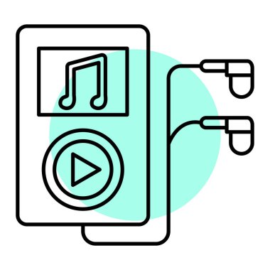 müzik çalıcı simgesi vektör illüstrasyon tasarımı