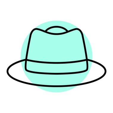 Şapka ikonu. Ağ için kovboy vektör simgelerinin basit çizimi