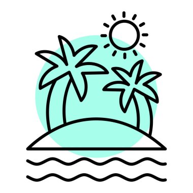 yaz tatili ikonu vektör çizimi tasarımı