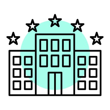 Otelde. Web simgesi basit tasarım