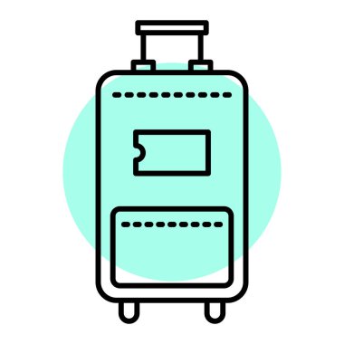 bavul ikonu vektör illüstrasyonu