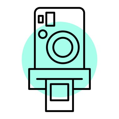 Kamera simgesi. Web için video oynatıcı vektör simgelerinin basit illüstrasyonu