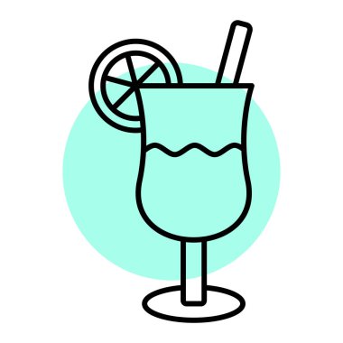Kokteyl ikonu. Vektör illüstrasyonu