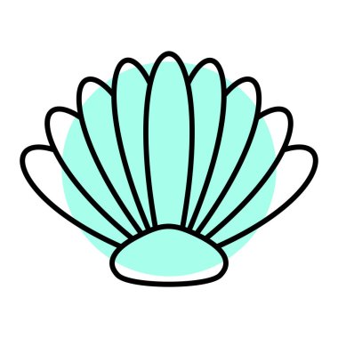 deniz kabuğu simgesi vektör illüstrasyon grafik tasarımı