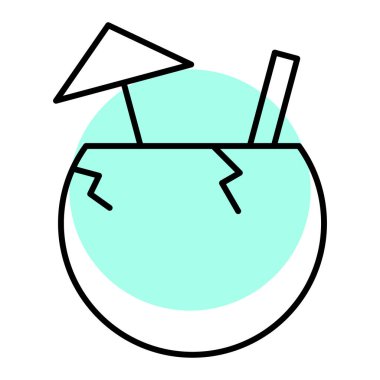 Kokteyl ikonu vektör illüstrasyonu