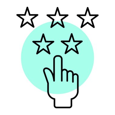 El çizimi yıldız simgesi, vektör illüstrasyonu