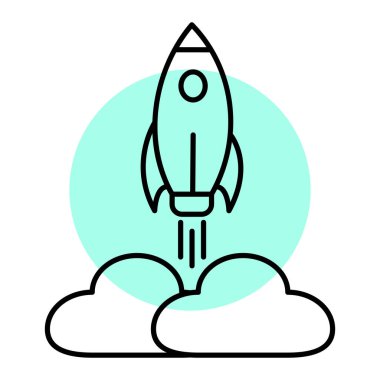 roket fırlatma simgesi vektör illüstrasyon tasarımı