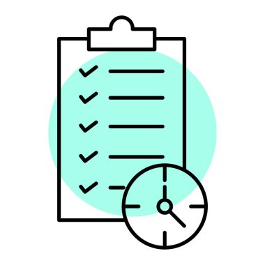 Kontrol listesi vektörü ince çizgi simgesi