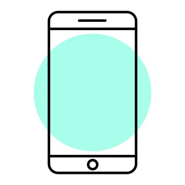 Akıllı telefon aygıtı simgesi. Web için cep telefonu vektör simgelerinin düz çizimi