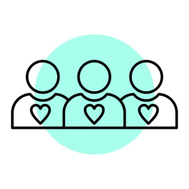 Bir grup insanın vektör çizimi