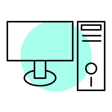 Ekran ve masaüstü vektör resimleme dizaynlı bilgisayar monitörü