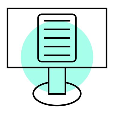 Bilgisayar ekranı simgesi. Web için dizüstü bilgisayar vektör simgelerinin özet çizimi