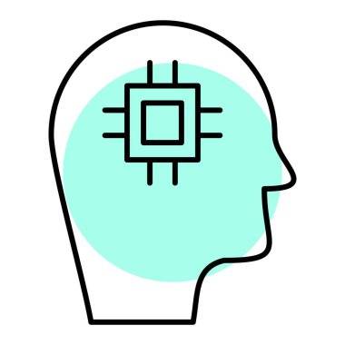 Beyin. Web simgesi basit illüstrasyon