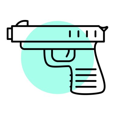 Silah ikonu. Web için tabanca vektör simgelerinin özet çizimi