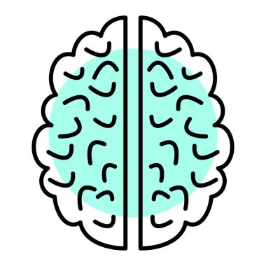 beyin ikonu vektör illüstrasyonu