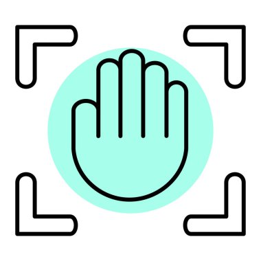 Dur işareti simgesiyle el. vektör illüstrasyonu