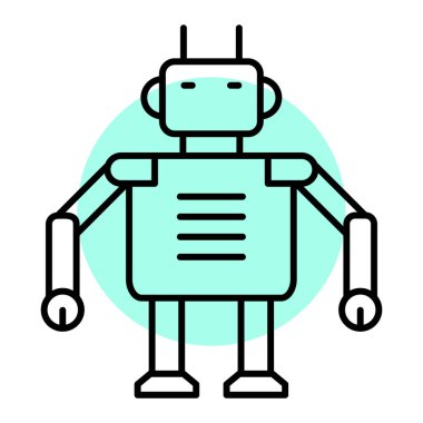 Robot simgesi. Web tasarımı için robot robot vektör simgelerinin basit çizimi