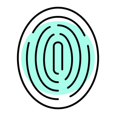 parmak izi, dijital güvenlik, simge vektörü