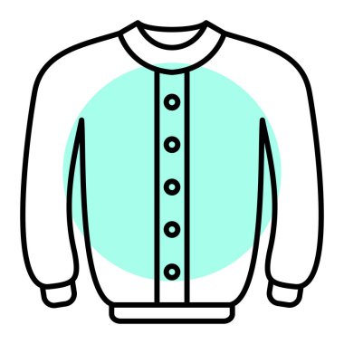 Beyaz arkaplanda izole edilmiş ceket vektörü simgesi